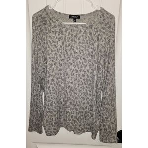 Buffalo David Bitton Leopard gray sweater top large super soft!